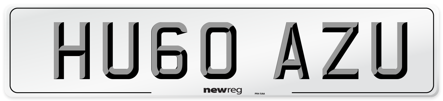 HU60 AZU Number Plate from New Reg